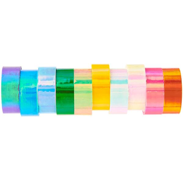 RICO DESIGN Washi Tape Set 15mmx5m 300863 Mirror Rainbow 10 Rollen