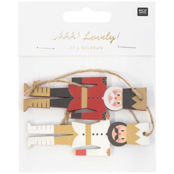 RICO DESIGN Geschenkanhänger Nussknacker 701034 2 Stück