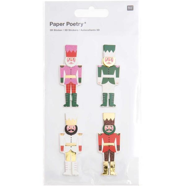 RICO DESIGN Sticker 3D Nussknacker 99001.84.14 4 Stück