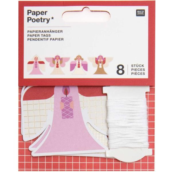 RICO DESIGN Geschenkanhänger Engel 99001.84.38 8 Stück