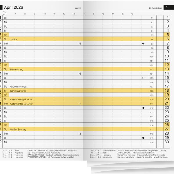 RIDOIDE Miniplaner Ersatz 2026 7045600006.26 1M/2S DE 8.7x15.3cm