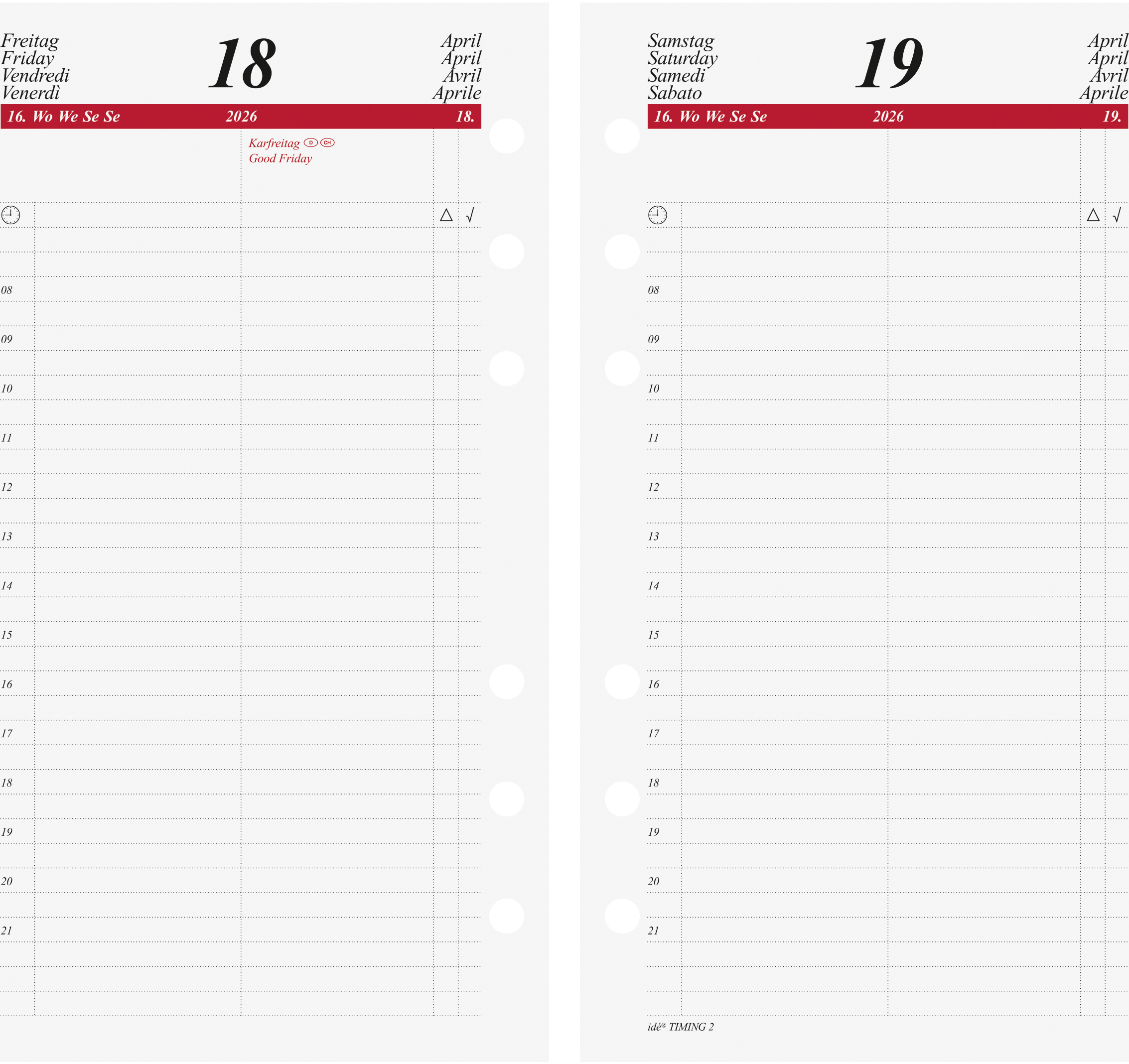 7066900006_I RIDOIDE Timing 2 Tageskalender 2026 7066900006.26 1T/1S ML 9.3x17.2cm – Hochwertig & günstig bei ShopDeca