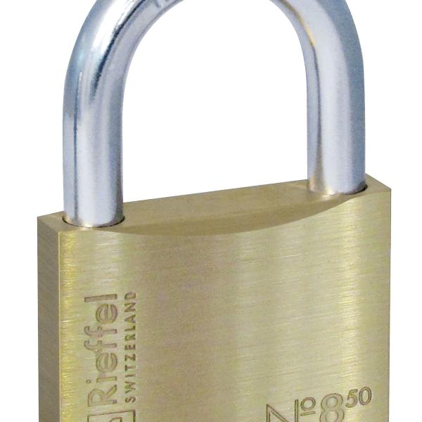 RIEFFEL SWITZERLAND Vorhängeschloss Nr.8 50mm 8/50 SB Messing