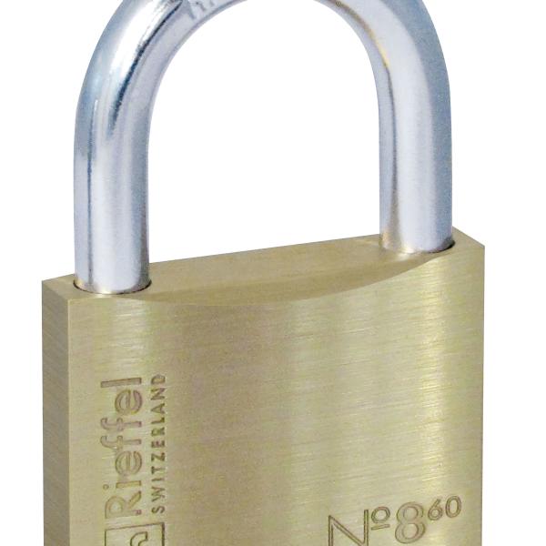 RIEFFEL SWITZERLAND Vorhängeschloss Nr.8 60mm 8/60 SB Messing