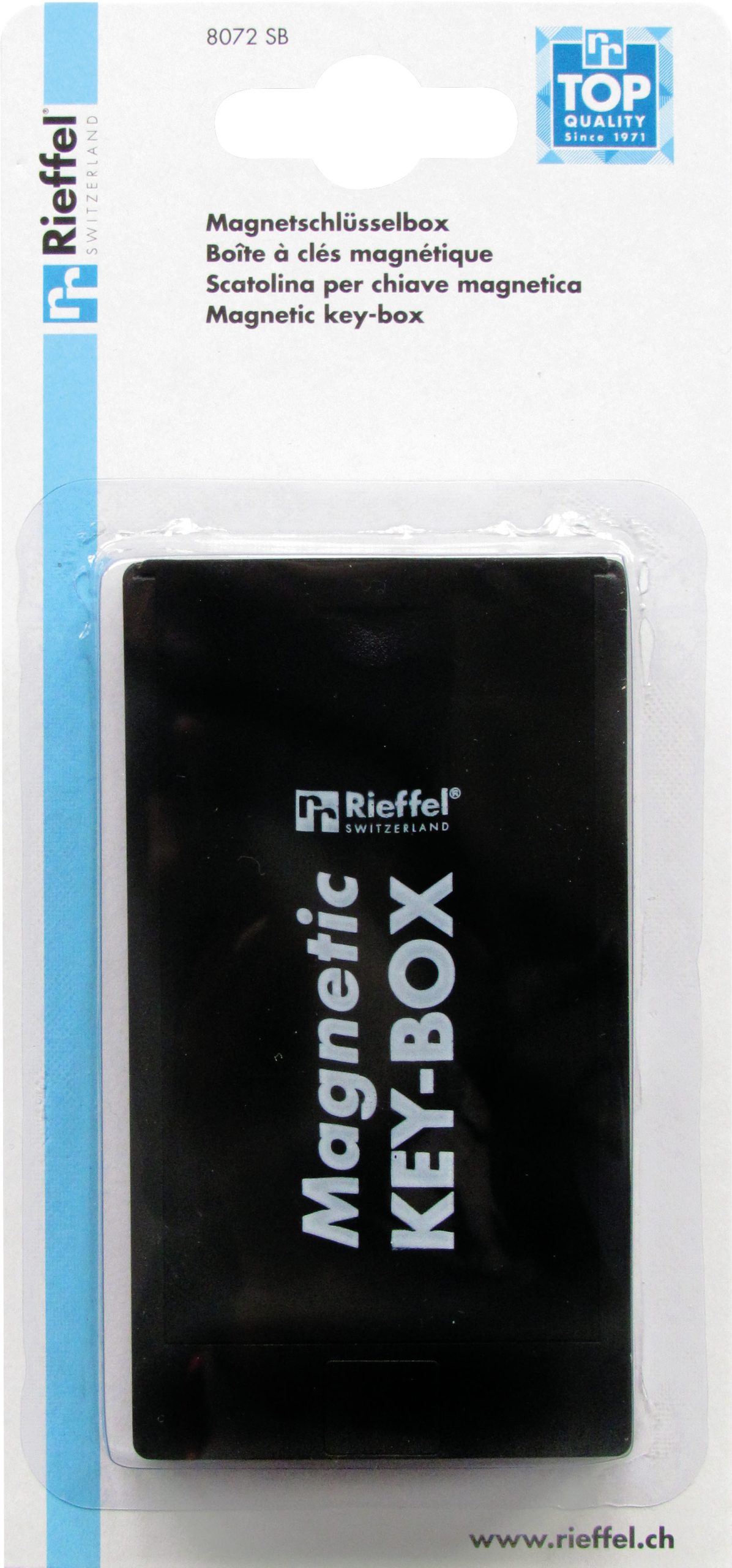 RIEFFEL-SWITZERLAND-8072-SB-7640115314413 RIEFFEL SWITZERLAND Schlüsselbox 83x14x35mm 8072 SB schwarz, magnetisch – Hochwertig & günstig bei ShopDeca