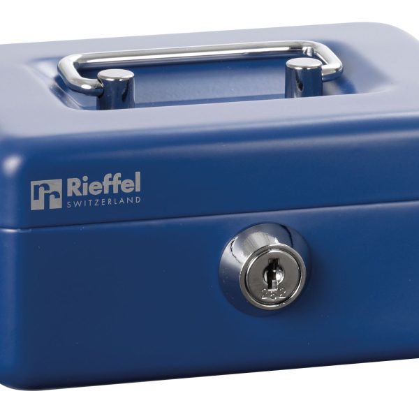 RIEFFEL SWITZERLAND Geldkassette KIKA KIKABLAU 12,5x6x9,5cm blau