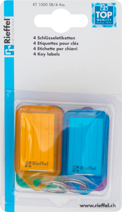 RIEFFEL-SWITZERLAND-KT-1000-SB-4-ASS.-7630010410891 RIEFFEL SWITZERLAND Schlüsseletiketten 38x22mm KT 1000 SB/4 ASS. ass. 4 Stück – Hochwertig & günstig bei ShopDeca