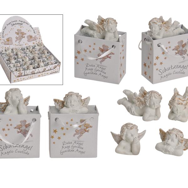 ROOST Schutzengel in Tüte 3x5cm 10024324 weiss/gold, ass.