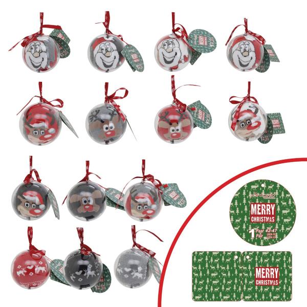 ROOST Weihnachtssocken 10cm 10036809 in Kugel, assortiert