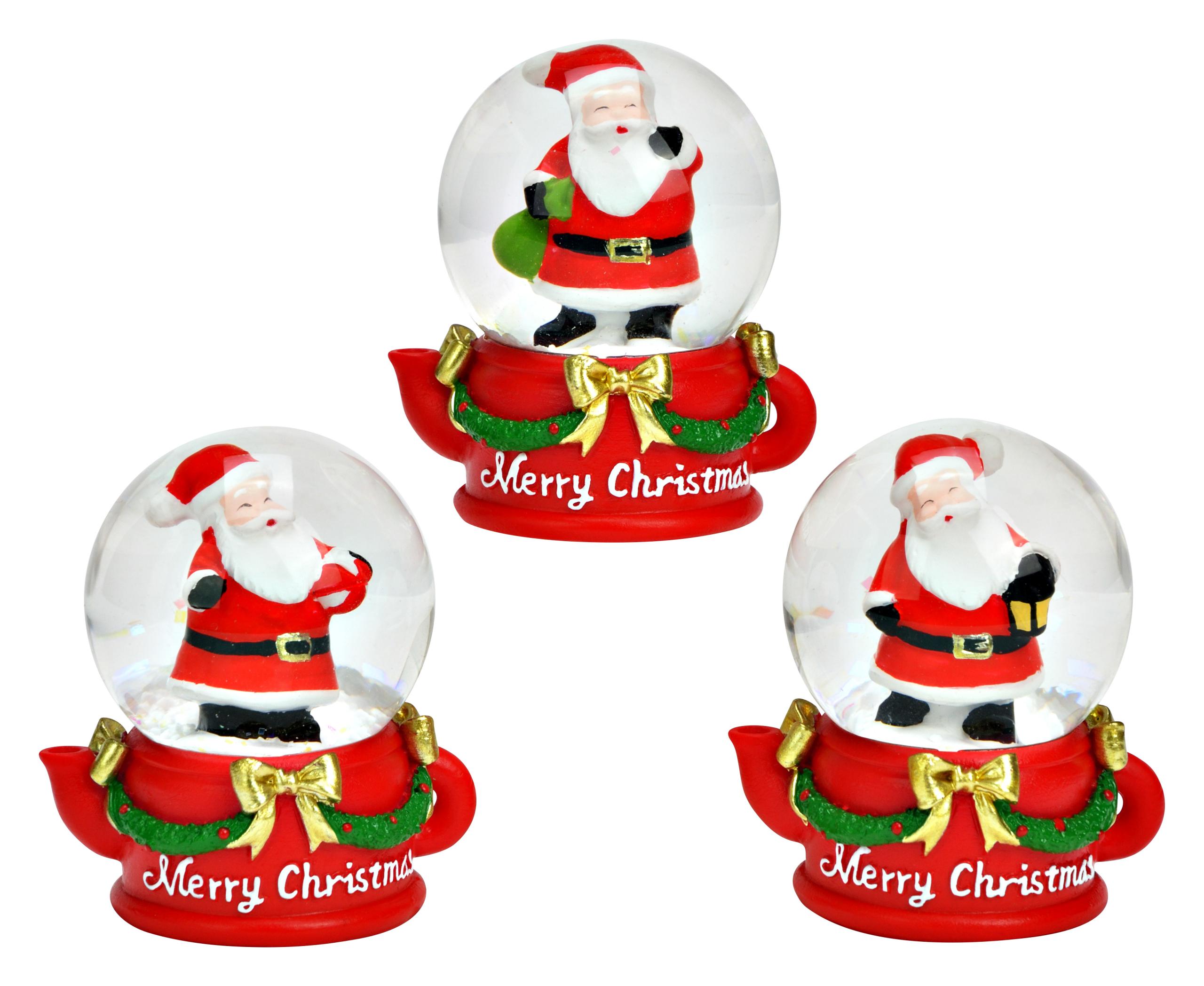 ROOST-10043986-4007698691691 ROOST Schneekugel Nikolaus 4x6x5cm 10043986 assortiert, aus Glas – Hochwertig & günstig bei ShopDeca