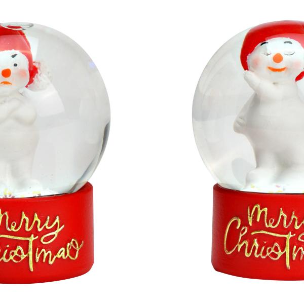 ROOST Schneekugel Schneemann 4x6x4cm 10043989 assortiert, aus Glas
