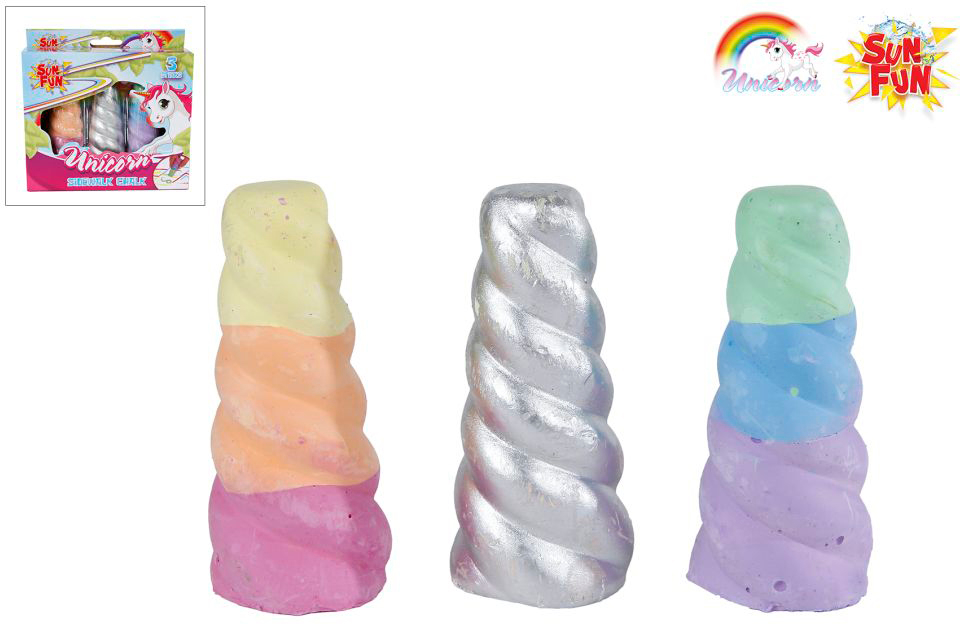 ROOST-720771-8713219510742 ROOST Unicorn Horn-Kreide 8cm 720771 3 Stück – Hochwertig & günstig bei ShopDeca