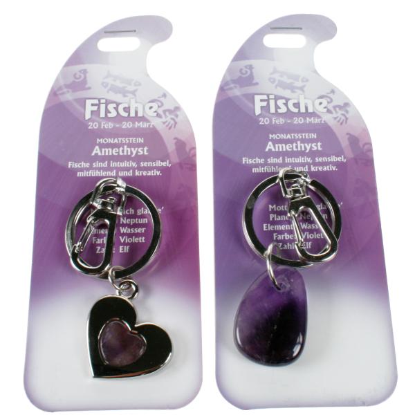 ROOST Schlüsselanhänger Fisch G272 Amethyst 2 Motive ass.