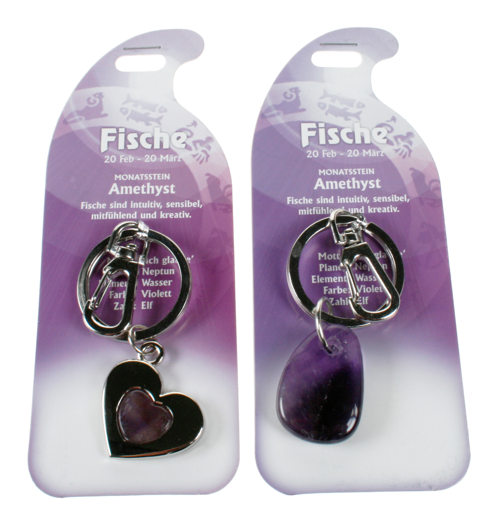 ROOST-G272-9002663652726 ROOST Schlüsselanhänger Fisch G272 Amethyst 2 Motive ass. – Hochwertig & günstig bei ShopDeca
