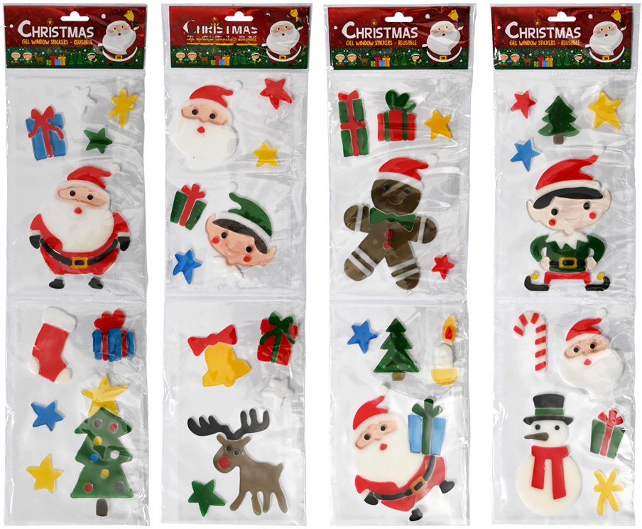 ROOST-ST804-8711851804014 ROOST Gel-Fensteraufkleber ST804 Weihnachten 4 Stück assortiert – Hochwertig & günstig bei ShopDeca