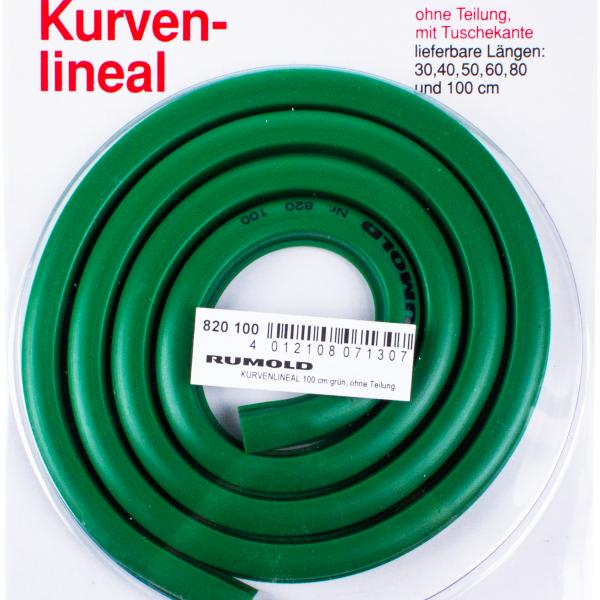 RUMOLD Kurvenlineal 100cm 820100 grün, ohne Teilung