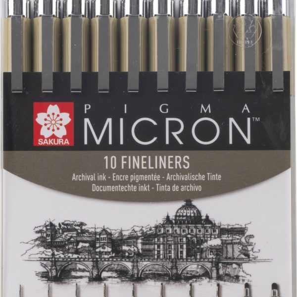 SAKURA Pigma Micron Set POXSDK10A 0,15-0,70mm 10 Stück