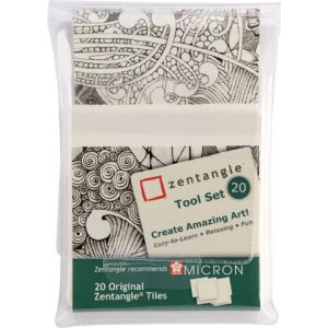 SAKURA Zentangle Tiles Z20TWGB 20 Stück weiss