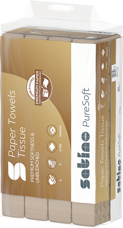 SATINO-628529-4000735354177 SATINO Z-Falz-Handtücher PureSoft 628529 PureSoft 3750 Stück – Hochwertig & günstig bei ShopDeca