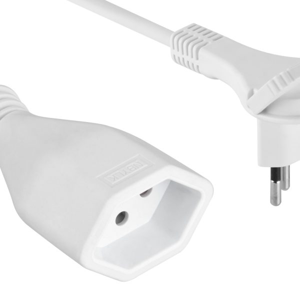 SCHOENENBERGER Verlängerungskabel 2m 82.500.2WS FLAT 3-Polig weiss