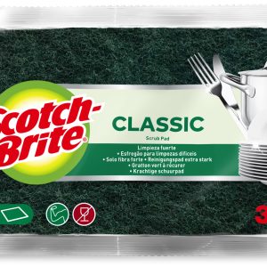SCOTCH-BRITE Pfannenreiniger Scotch-Brite SBCLSP3 grün, 3 Stück