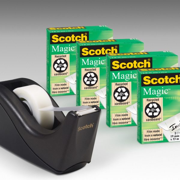 SCOTCH Tischabroller schwarz C60-BK4 inkl. 4 Magic Tape 19mmx33m