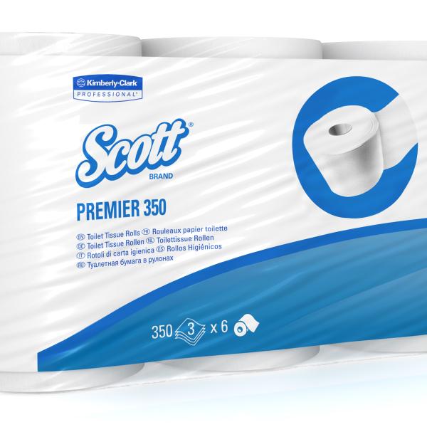 SCOTT Toilettenpapier weiss 18518 350 Blatt, 3-lagig 6 Stück