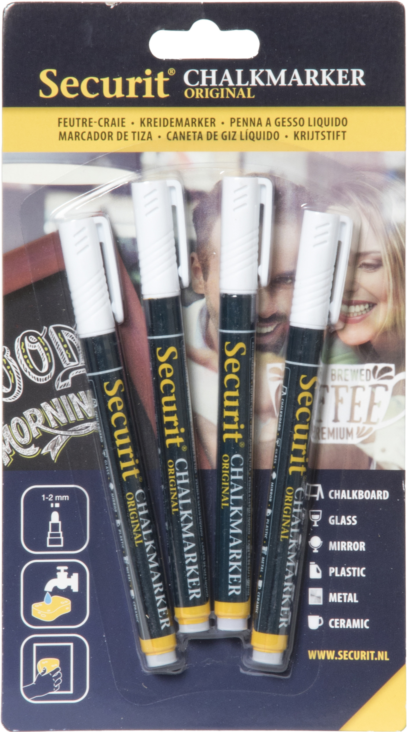 SECURIT-BL-SMA100-V4-WHI-8718226493811 SECURIT Kreidestift 1-2mm BL-SMA100-V4-WHI weiss, 4 Stück – Hochwertig & günstig bei ShopDeca