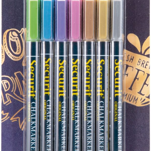 SECURIT Kreidestift 1-2mm BL-SMA100-V7-MT metallic, 7 Stück
