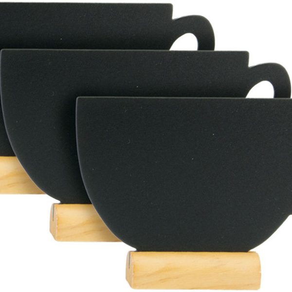 SECURIT Tischkreidetafel CUP-3 FBT-CUP-3 schwarz, 3 Stück 9x13.5x2cm