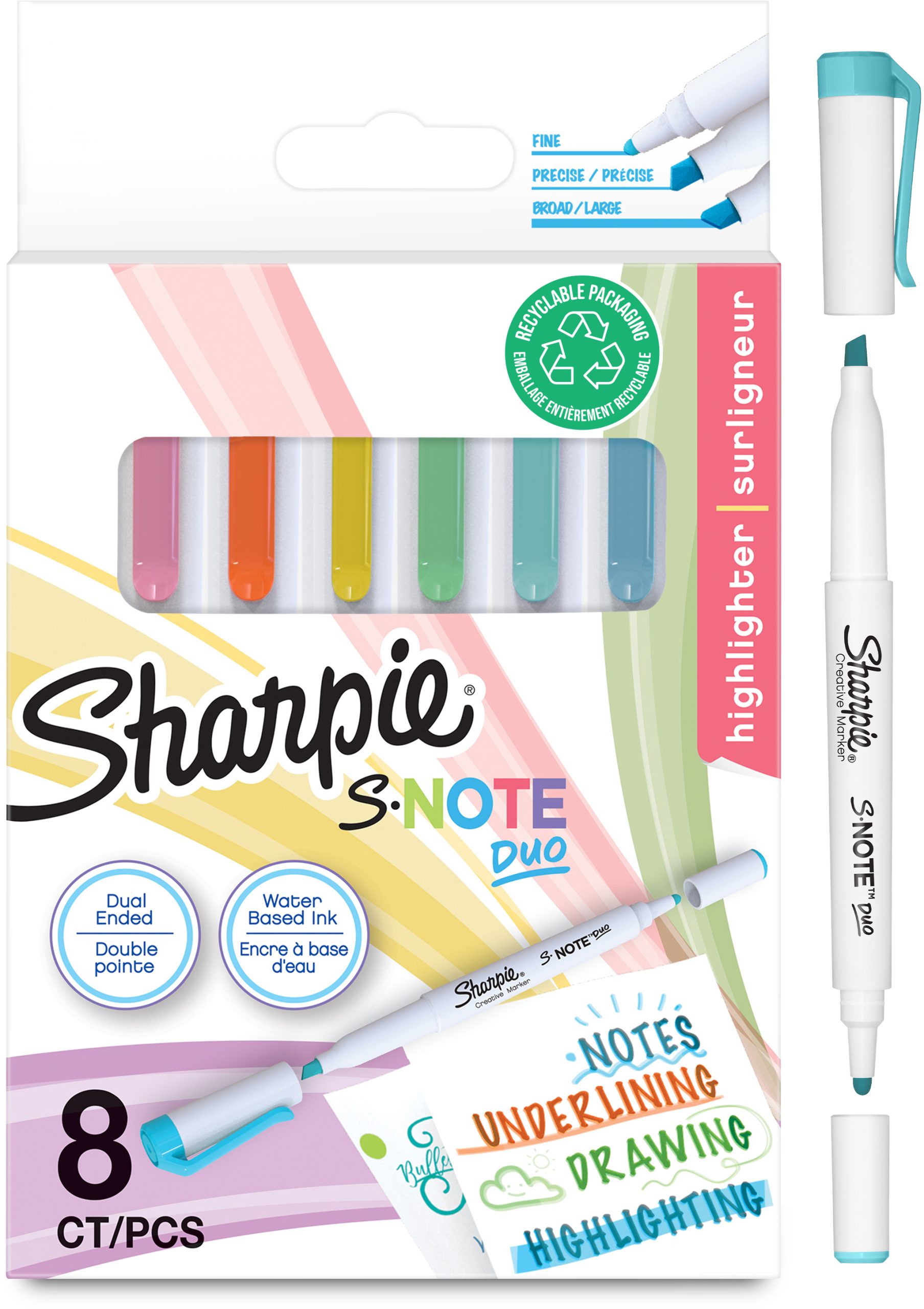 SHARPIE-2182116-3026981821165 SHARPIE Textmarker S-Note DUO 2182116 8 Stück – Hochwertig & günstig bei ShopDeca