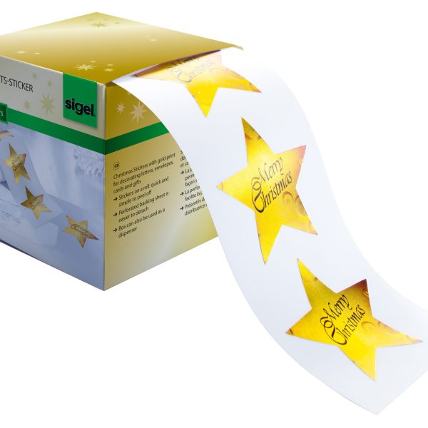 SIGEL Sticker 47x47mm CS112/W Weihnachten 200 Stück