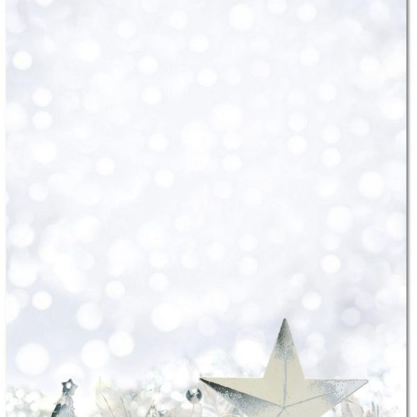 SIGEL Design Paper DP013/W White Stars 90g,25 Stück