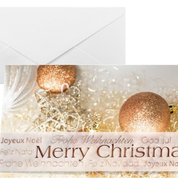 SIGEL Weihnachts-Karten Christmas A4 DS029 Glitter 2/3 mit Umschlägen