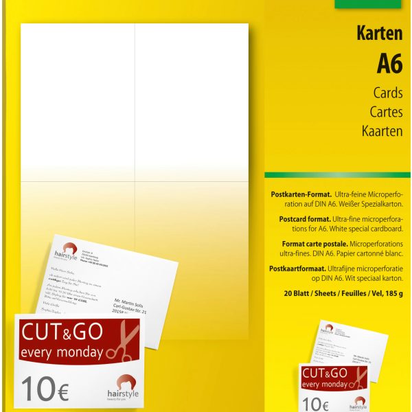 SIGEL Postkarten A6 LP711 weiss, 185g 80 Stück