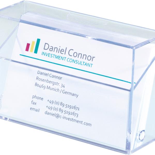 SIGEL Visitenkarten-Box VA110 transp.,für 100 Karten 86x55mm