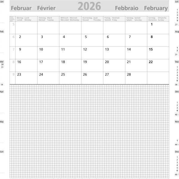 SIMPLEX Schreibunterlage 2026 40401.26 12M hellgrau ML A2