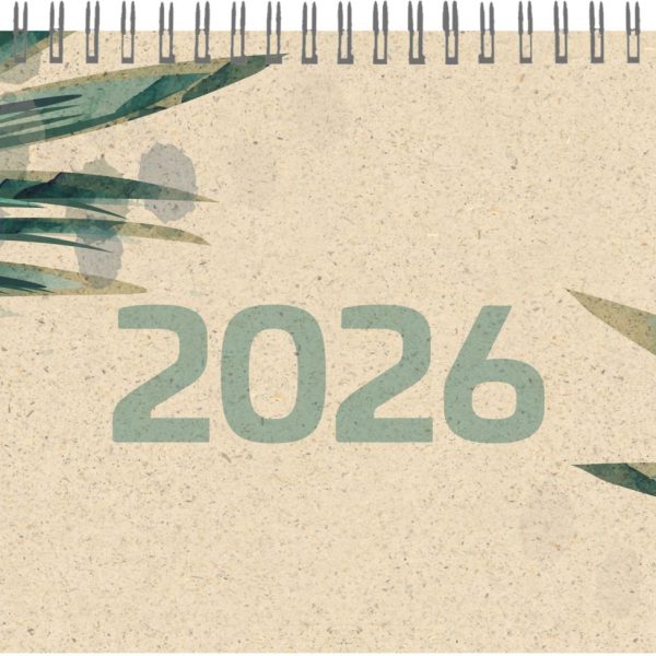 SIMPLEX Pultkalender Graspapier 2026 40658.26 1W/2S ML 29x10.5cm