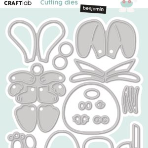 SIZZIX Stanzschablone 12.7x11x0.1cm CD476 Hase 17 Stück