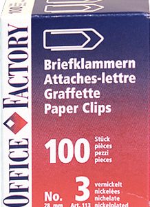 SMART OFFICE Büroklammern Gr.3 113 vernickelt, 28mm 100 Stk.