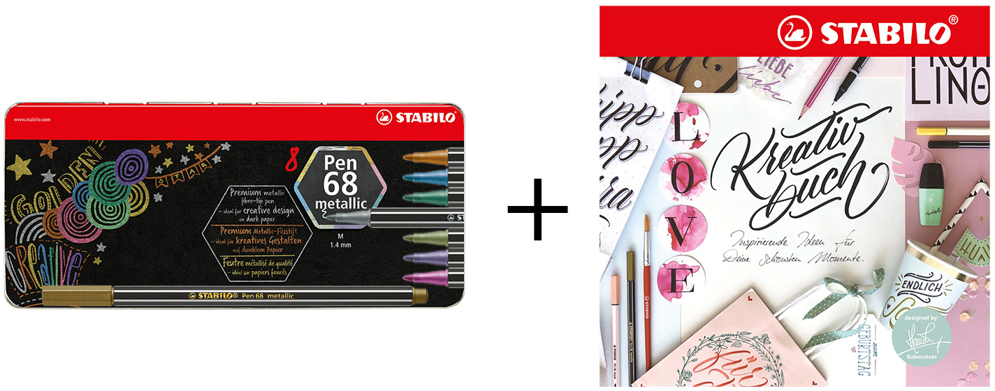 STABILO Fasermaler Pen 68 metallic 106883108 Creative Bundle