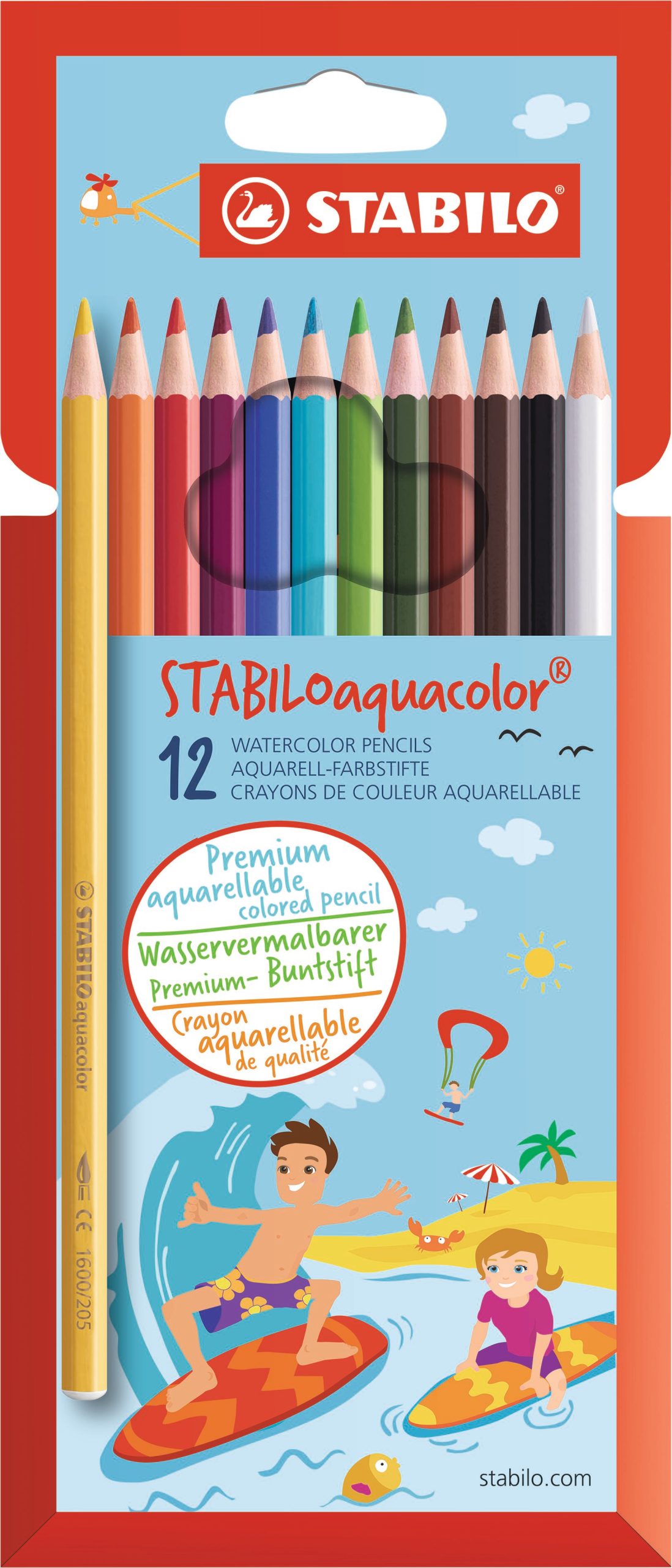 1612-6_12er_FS_aquacolor_ZW STABILO aquacolor Farb. Kids Design 16126 Etui, Farben ass. 12 Stück – Hochwertig & günstig bei ShopDeca