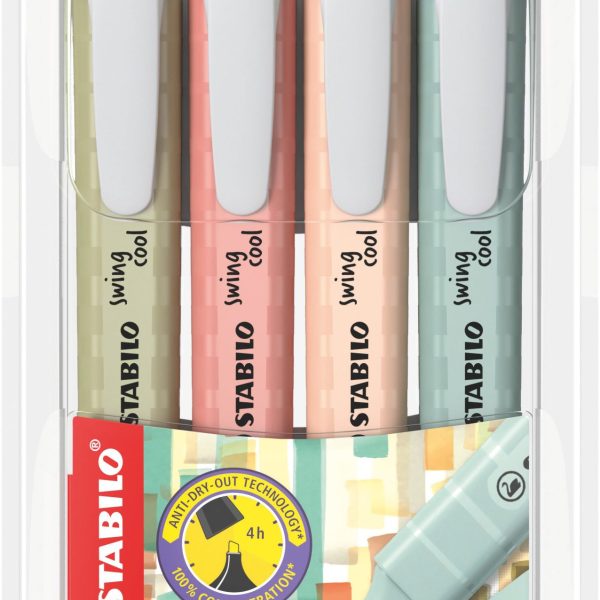 STABILO Swing Cool Leuchtmarker 1-4mm 275/4-09 Nature, Etui 4 Stück
