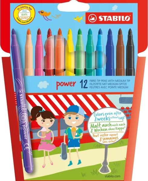 STABILO Fasermaler 2mm 280/1201 Power Fasermaler 12 Stück