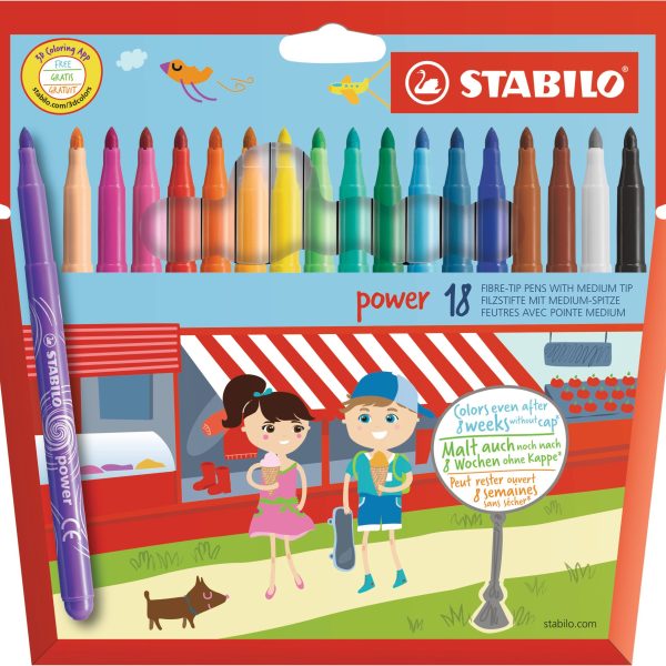 STABILO Fasermaler Power 280/1801 Etui 18 Stück