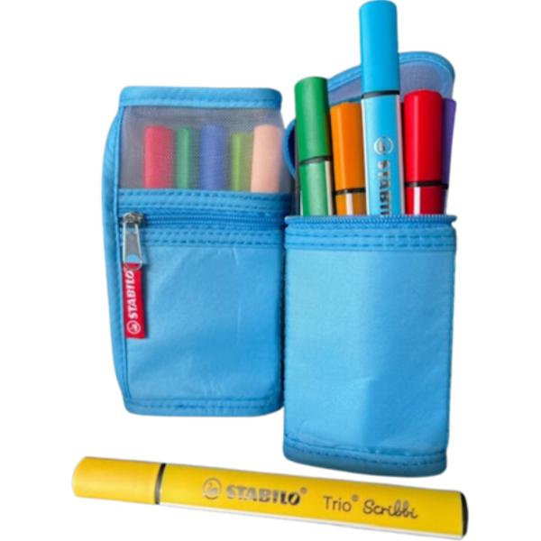 STABILO Trio Scribbi 1.5-2mm 368/14-03CH blau, Stiftehalter 14 Stück