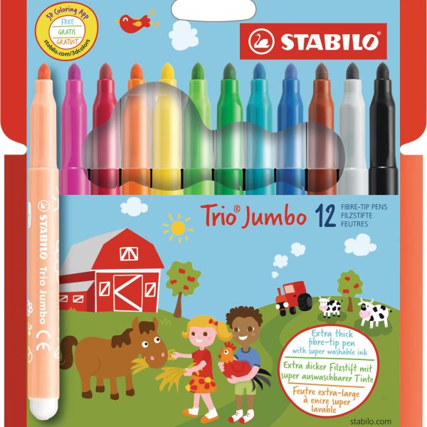 STABILO Fasermaler Trio Jumbo 3mm 380/12 12 Stück