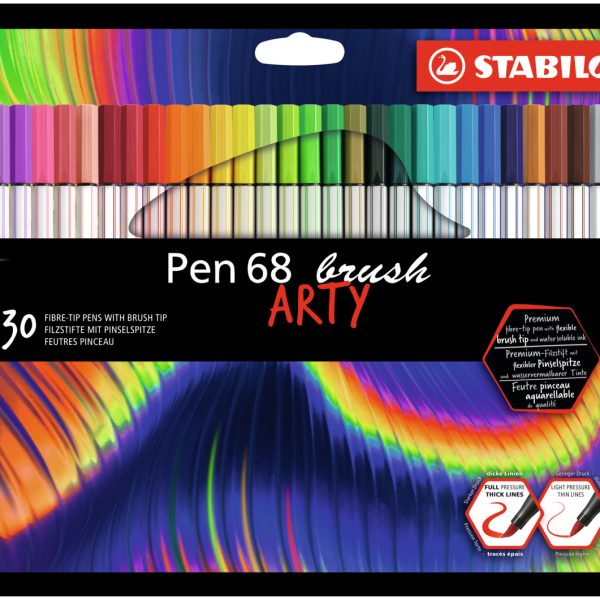 STABILO Fasermaler Pen 68 Brush 568/30-21-20 30 Stück ass.