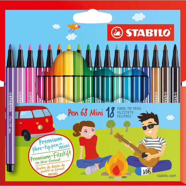 STABILO Fasermaler Pen 68 1mm 668/18 18-Farbig, Etui