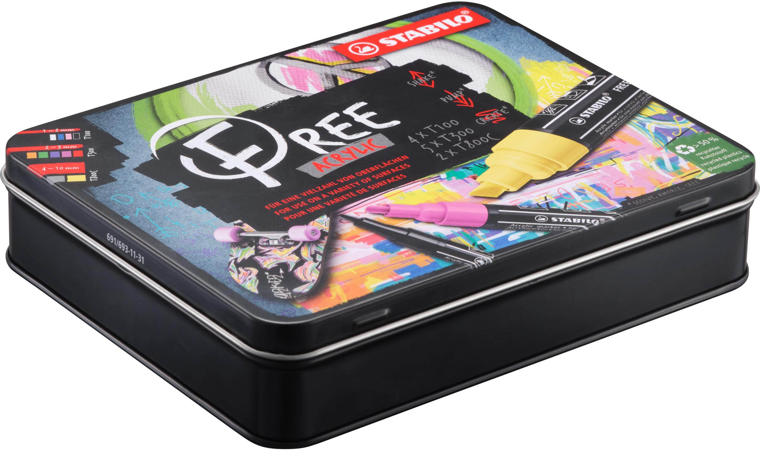 STABILO-691-693-11-31-4006381580700 STABILO FREE Acrylic Start.Kit 691/693-11-31 11er Etui – Hochwertig & günstig bei ShopDeca